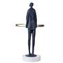 4_Dann Foley 12" Wide Midnight Blue Figural Sculpture with Brass Tray more views