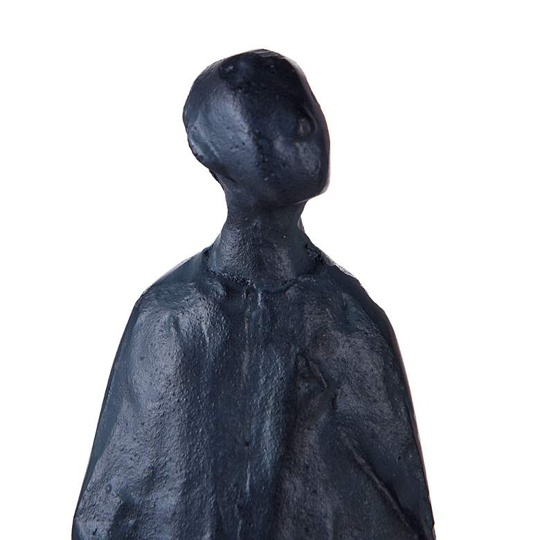 Image 5 Dann Foley 12" Wide Midnight Blue Figural Sculpture with Brass Tray more views