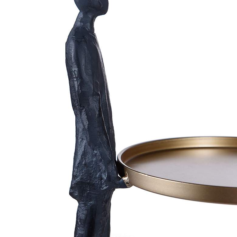 Image 6 Dann Foley 12" Wide Midnight Blue Figural Sculpture with Brass Tray more views