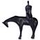Dann Foley 13.1" Wide Black Cast Iron Horse Riding Man Sculpture
