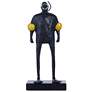 Dann Foley 13" High Black and Yellow Cast Aluminum Diving Man Sculptur