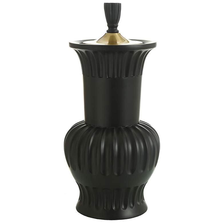 Image 1 Dann Foley 20.3 inch Pleated Malta Black Decorative Urn Vase With Lid