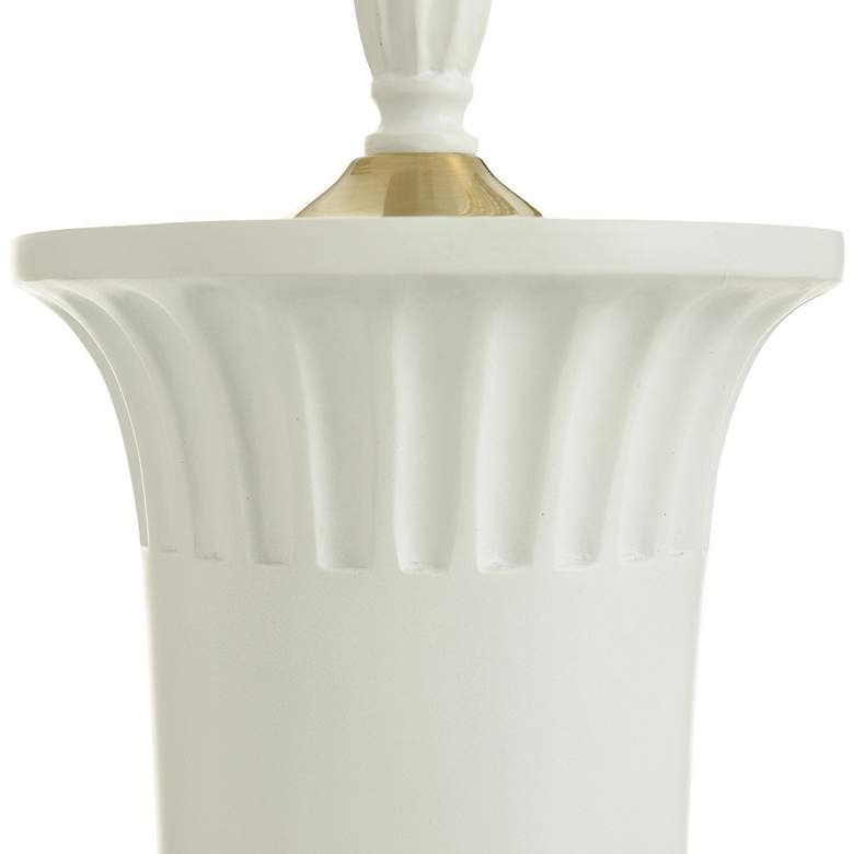 Image 5 Dann Foley 20.3" Pleated Malta White Decorative Urn Vase with Lid more views