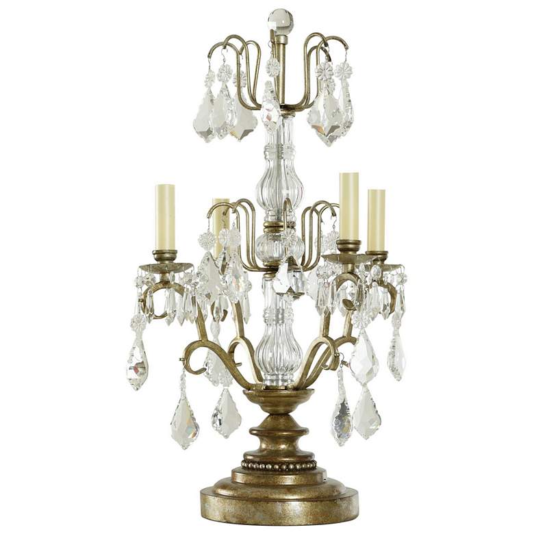 Image 1 Dann Foley 23.25 inch High Crystal Accented Gold Candelabra Table Lamp