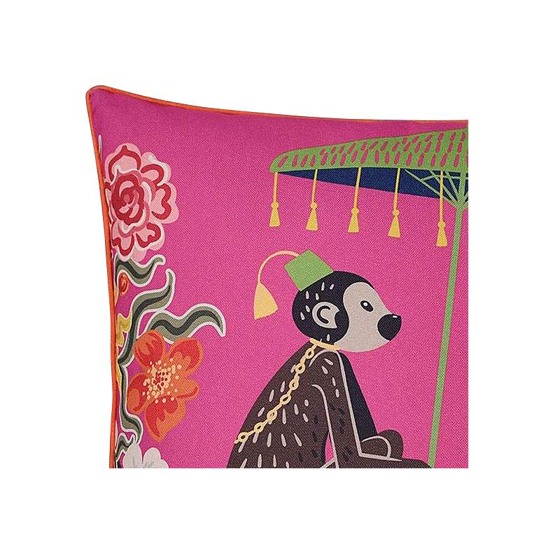Image 2 Dann Foley 24" Monkey Print and Cheetah Velvet Left Double Sided Pillo more views