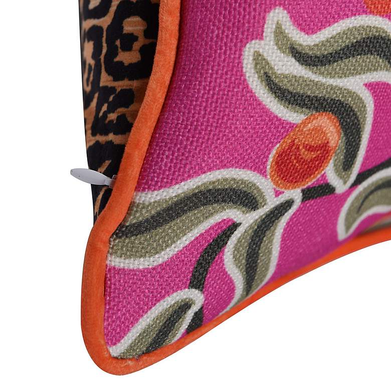 Image 4 Dann Foley 24" Monkey Print and Cheetah Velvet Left Double Sided Pillo more views