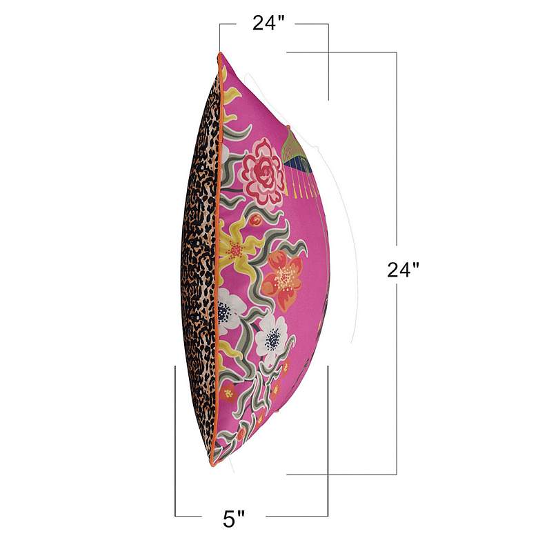 Image 7 Dann Foley 24" Monkey Print and Cheetah Velvet Left Double Sided Pillo more views