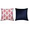 Dann Foley 24" Red Vases Print and Navy Velvet Double Sided Pillow