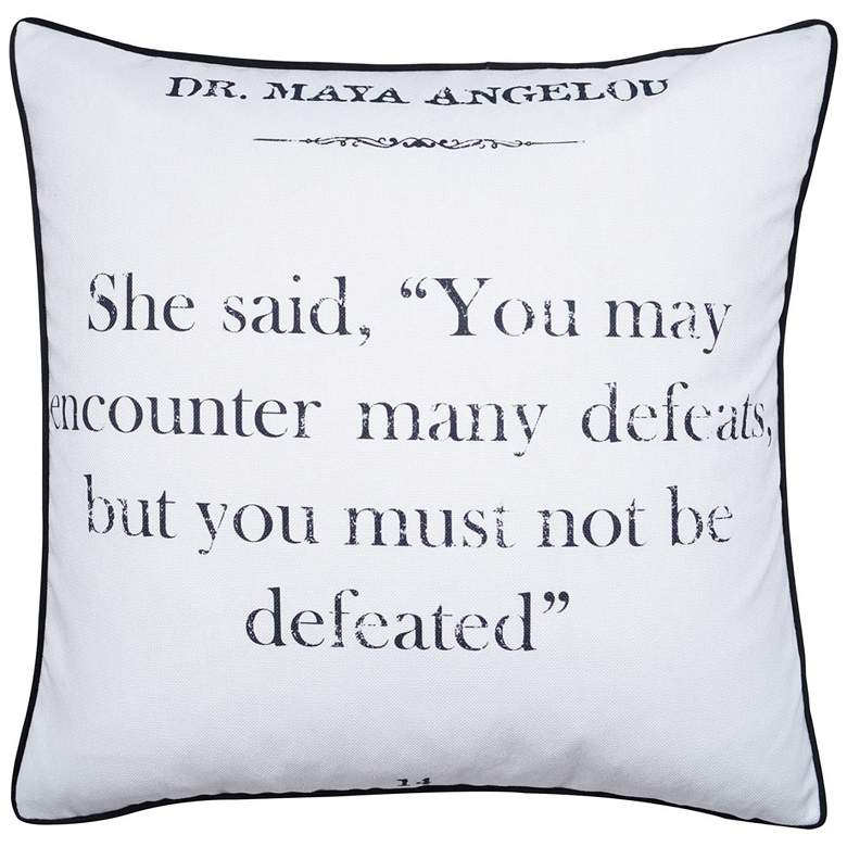 Image 1 Dann Foley 24 inch x 24 Angelou Quote and Gray Velvet Double Sided Pillow