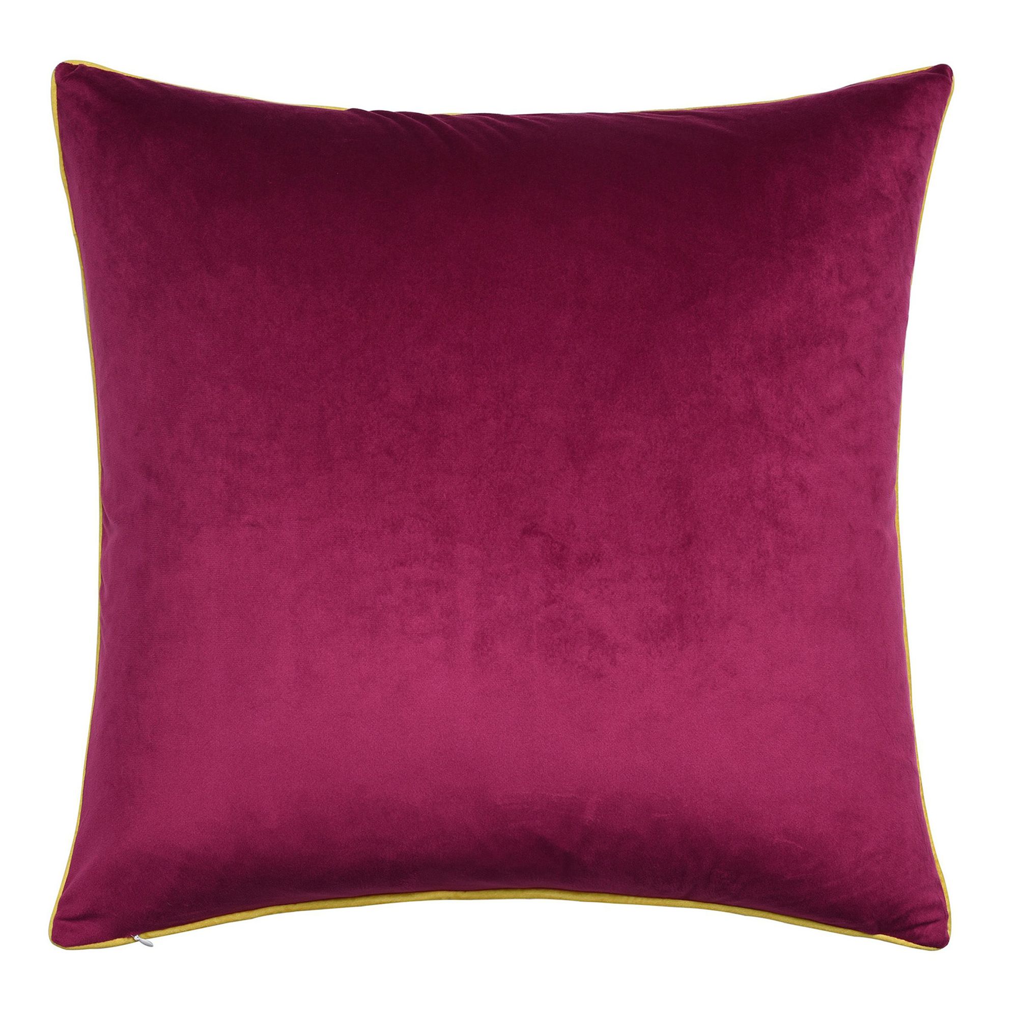 Image 2 Dann Foley 24" x 24 Floral Print and Maroon Velvet Double Sided Pillow more views