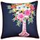 Dann Foley 24" x 24" Right Floral and Green Velvet Double Sided P