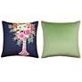 3_Dann Foley 24" x 24" Right Floral and Green Velvet Double Sided P more views