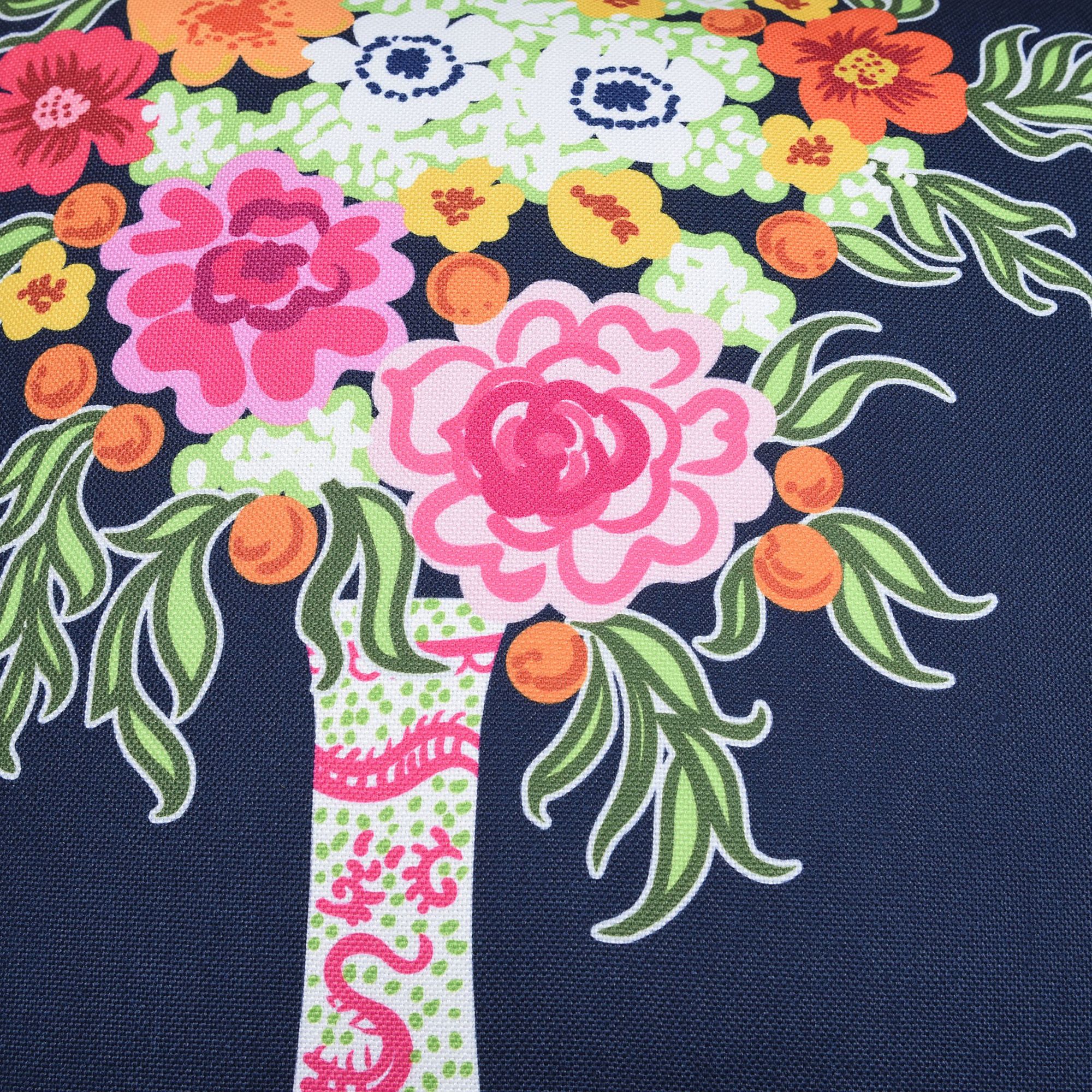 Image 4 Dann Foley 24" x 24 Left Floral Print and Green Velvet Double Sided Pi more views