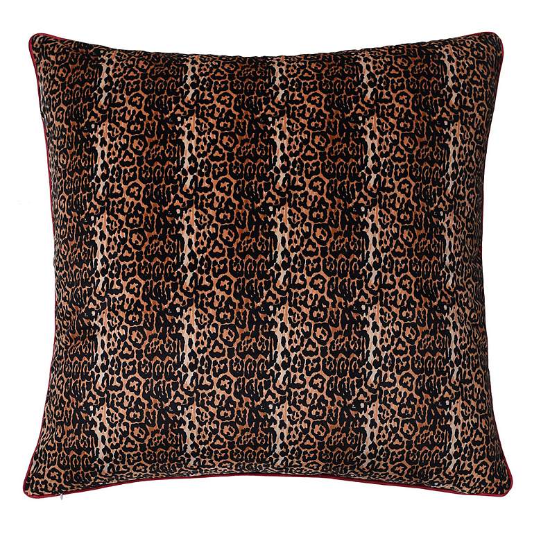 Image 3 Dann Foley 24" x 24 Monkey Print and Cheetah Velvet Double Sided Pillo more views