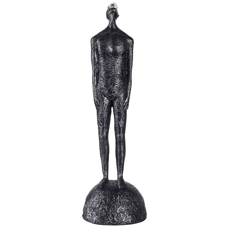 Image 1 Dann Foley 26" High Black Painted Standing Figural Sculpture on Pedest