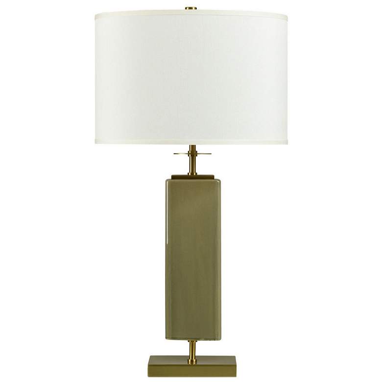 Image 1 Dann Foley 30.5 inch High Olive Green Crackled Table Lamp