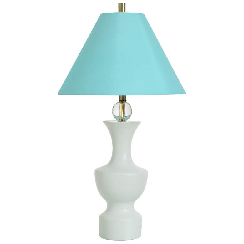 Image 1 Dann Foley 31" High Capri White Ceramic Table Lamp With Blue Shade