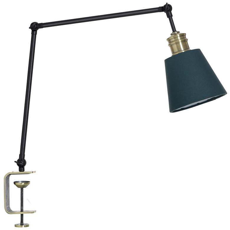 Image 1 Dann Foley 32.5" High Biblioteque Metal Task Lamp With Blue Shade