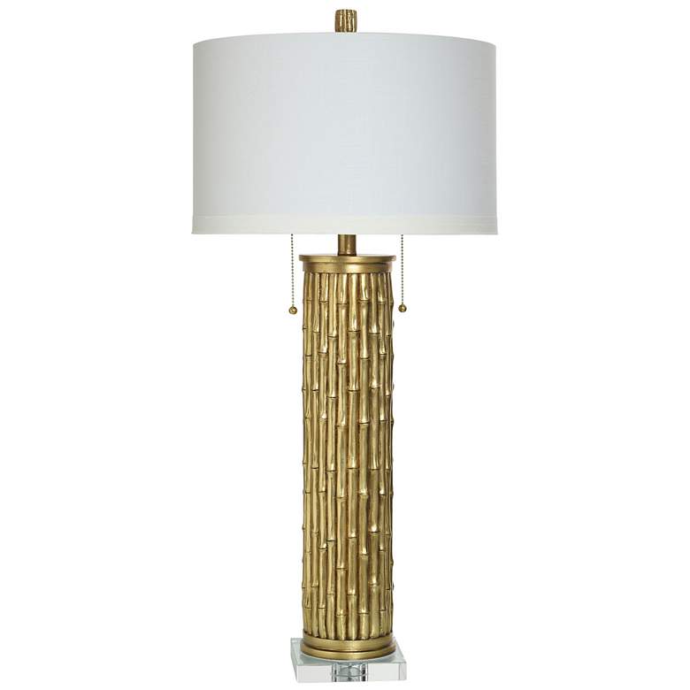 Image 1 Dann Foley 34.75" High Burnished Gold Table Lamp With White Shade