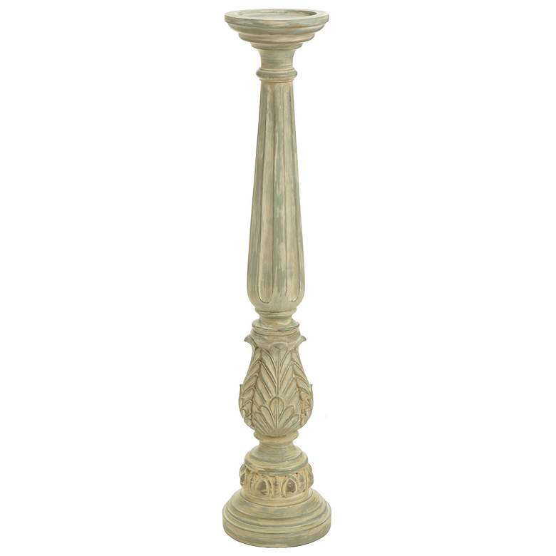 Image 1 Dann Foley  41.5" Antiqued Cream Grecian Pedestal Candleholder