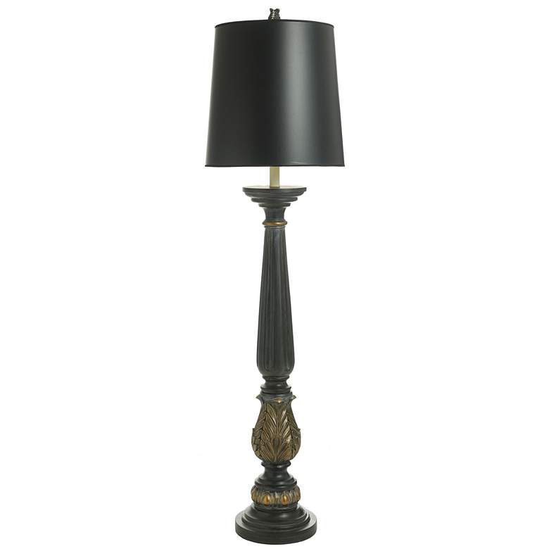 Image 1 Dann Foley 63.5 inch High Malta Black Grecian Motifs Floor Lamp