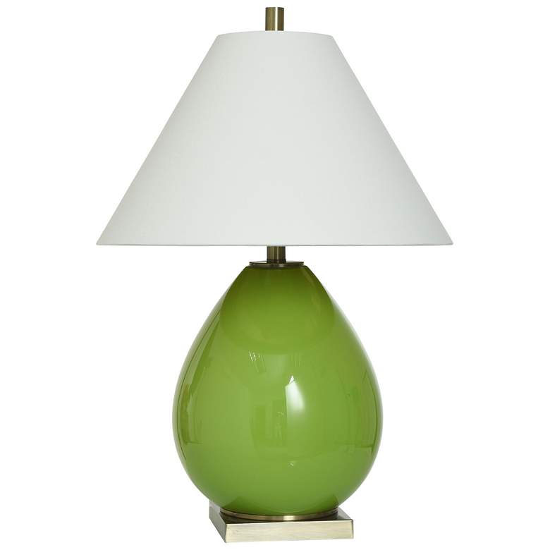 Image 1 Dann Foley Alice 27" High Green Glass Table Lamp With White Shade