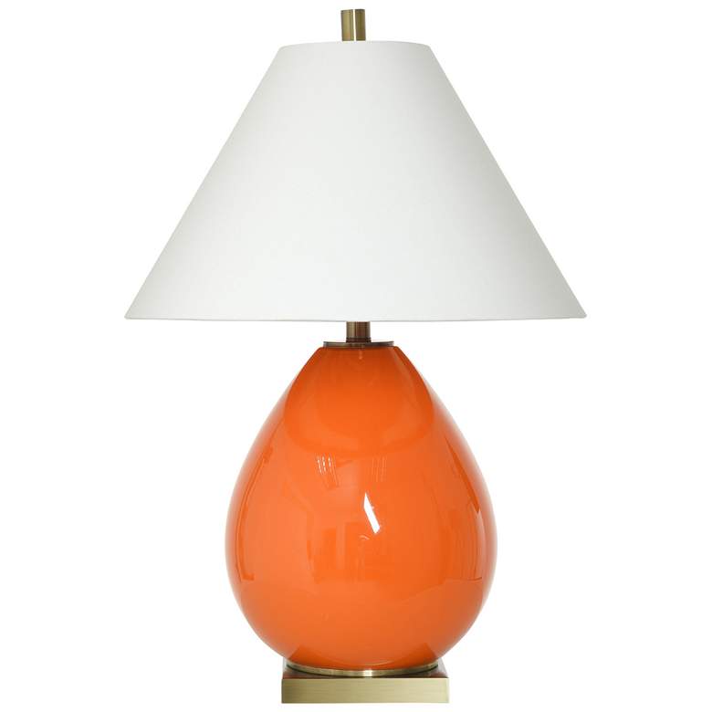 Image 1 Dann Foley Alice 27" High Orange Glass Table Lamp With White Shade