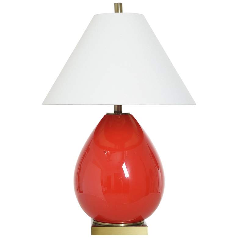 Image 1 Dann Foley Alice 27" High Rouge Glass Table Lamp With White Shade