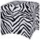 Dann Foley Black & White Zebra Print Linen Upholstered Stool
