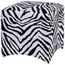 Dann Foley Black &#38; White Zebra Print Linen Upholstered Stool