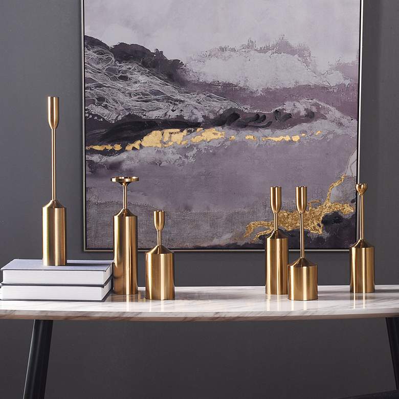 Image 1 Dann Foley Brass Plated Candleholders Set of 6