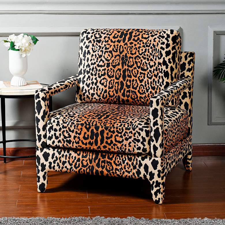 Image 1 Dann Foley Cheetah Printed Fabric Accent Chair