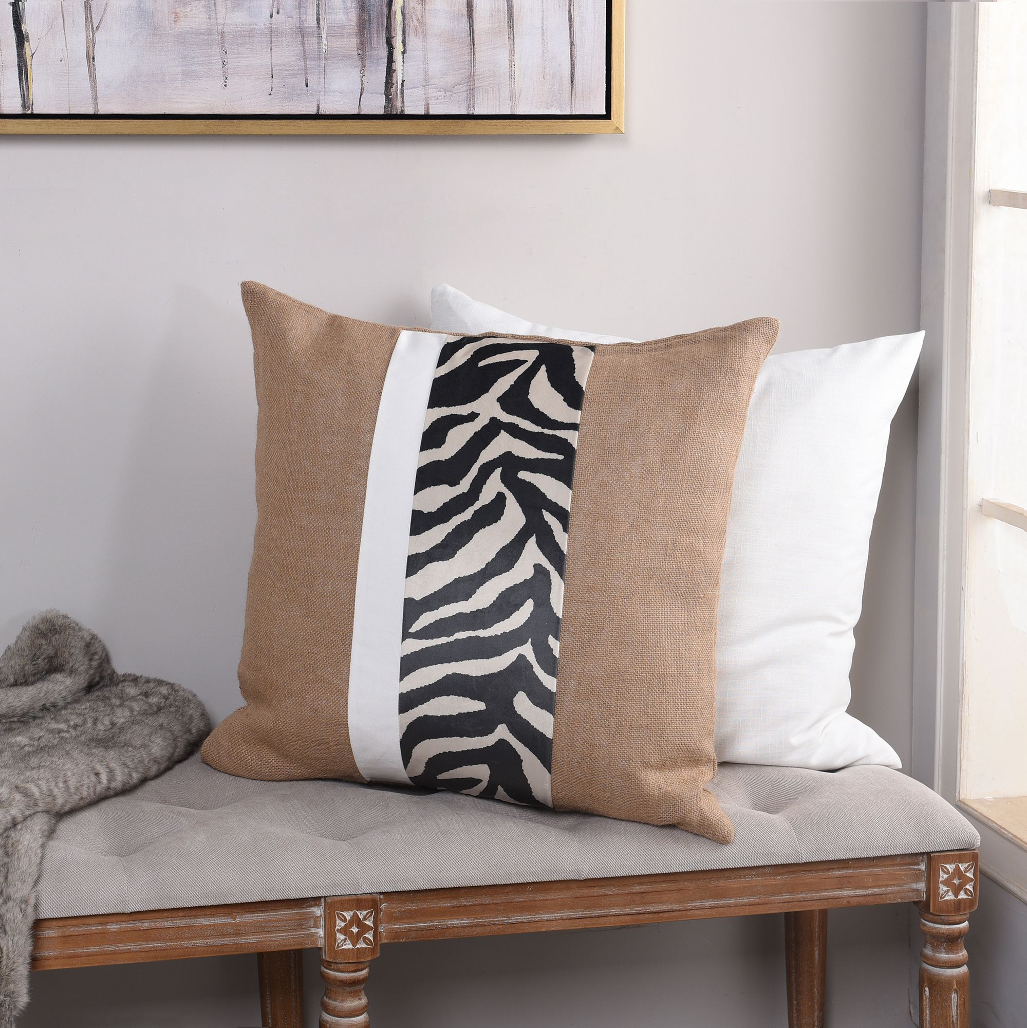 Image 6 Dann Foley - Cushion - Zebra and White more views