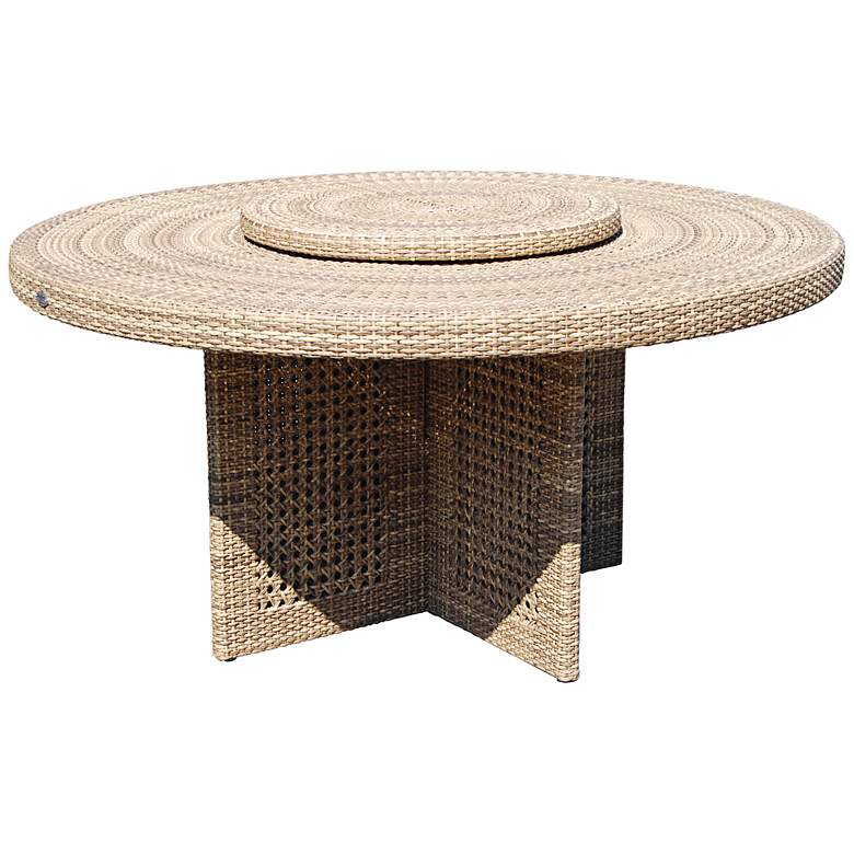 Image 1 Dann Foley Highland Round Wicker Outdoor Dining Table