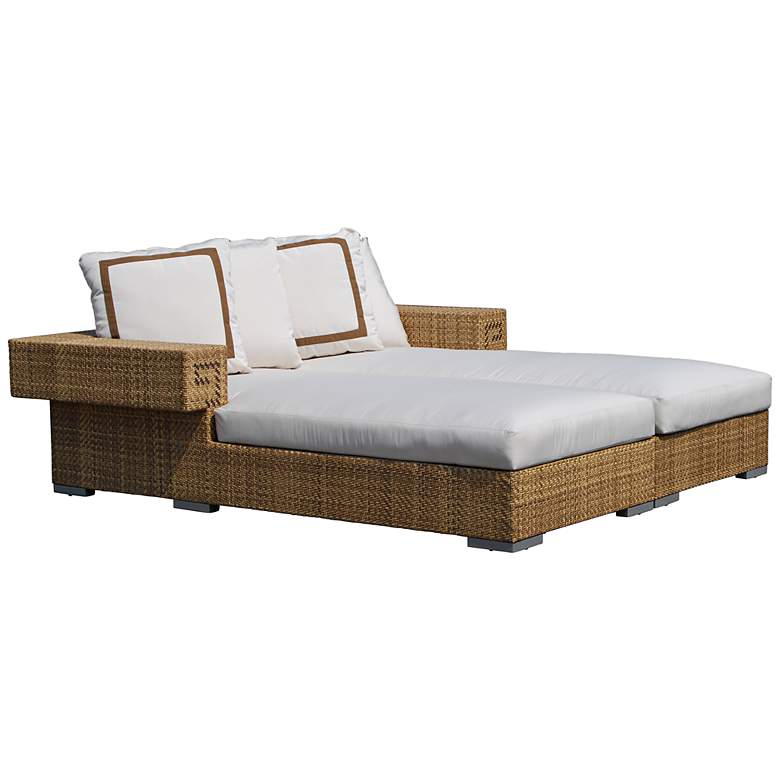Image 1 Dann Foley Hollywood Natural Wicker Outdoor Chaise Daybed