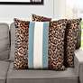 1_Dann Foley Lifestyle Jaguar 24" x 24" Ocean Blue And Cream Printe