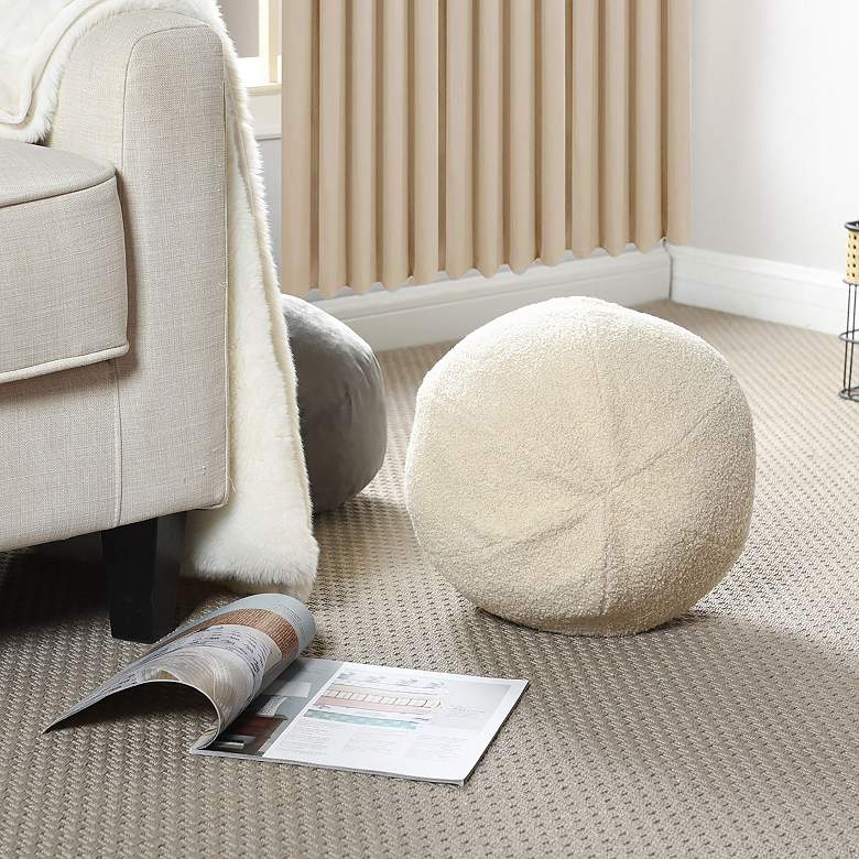 Image 4 Dann Foley Lifestyle Sphere Plush 12" x 12" Cream Pillow more views