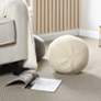 4_Dann Foley Lifestyle Sphere Plush 12" x 12" Cream Pillow more views