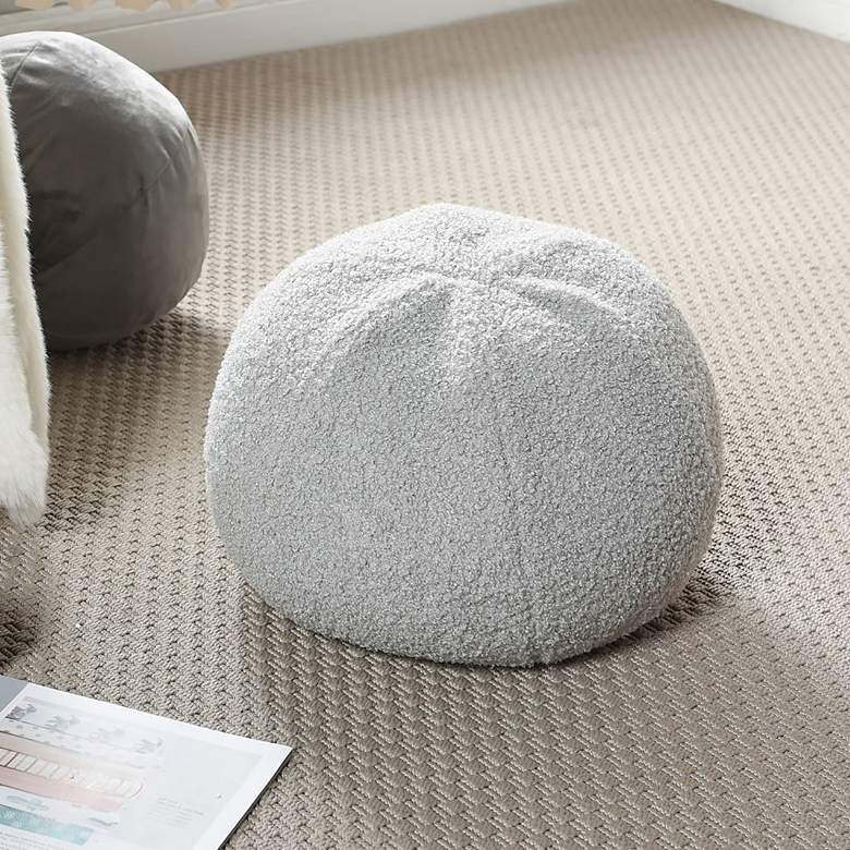 Image 1 Dann Foley Lifestyle Sphere Plush 12" x 12" Light Grey Pillow