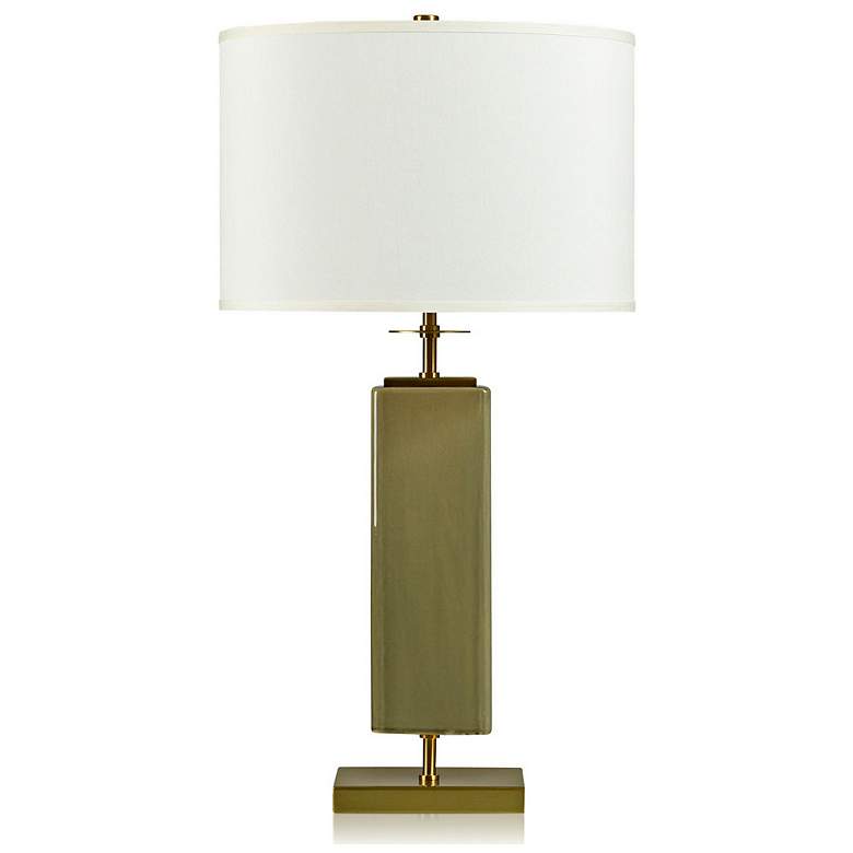 Image 1 Dann Foley Olive Green Crackled Glazed Ceramic Table Lamp