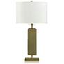 Dann Foley Olive Green Crackled Glazed Ceramic Table Lamp