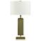 Dann Foley Olive Green Crackled Glazed Ceramic Table Lamp