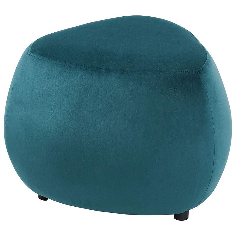 Image 1 Dann Foley River Rock 18.5" Wide Blue Velvet Hassock Pouf