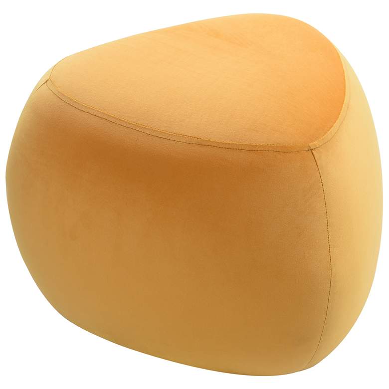 Image 1 Dann Foley River Rock 18.5" Wide Harvest Gold Yellow Velvet Hassock Po