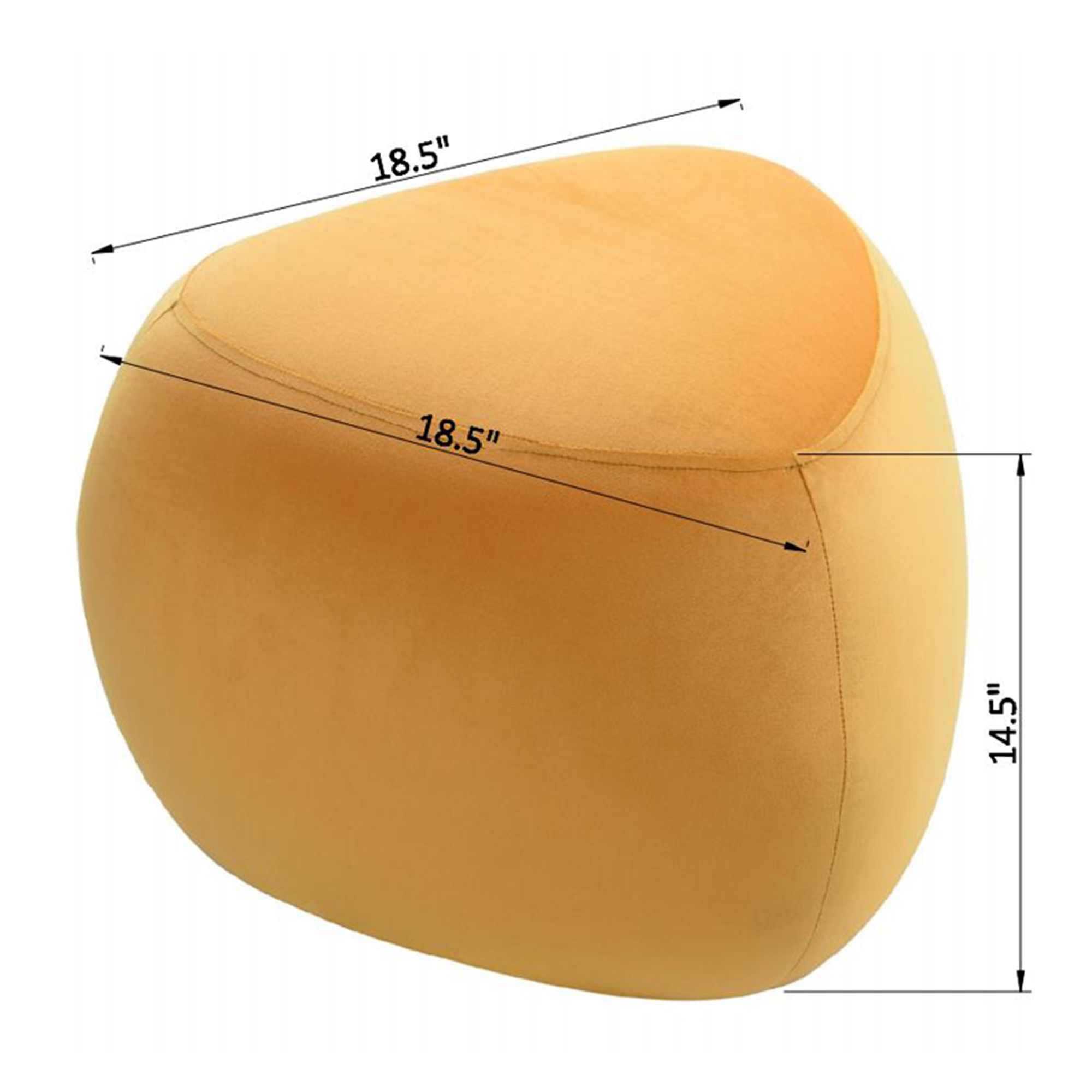 Image 5 Dann Foley River Rock 18.5" Wide Harvest Gold Yellow Velvet Hassock Po more views