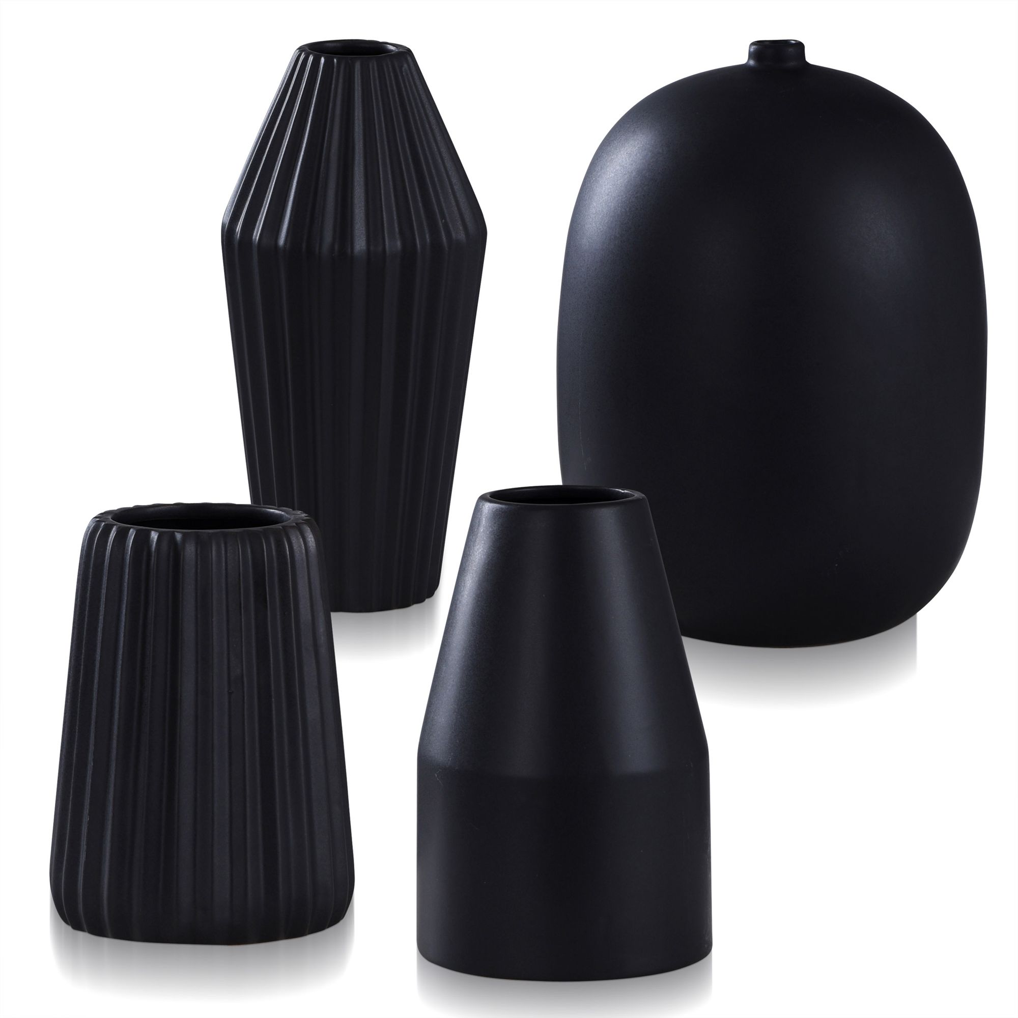 Image 2 Dann Foley Satin Black Ceramic Vases Set of 4 more views