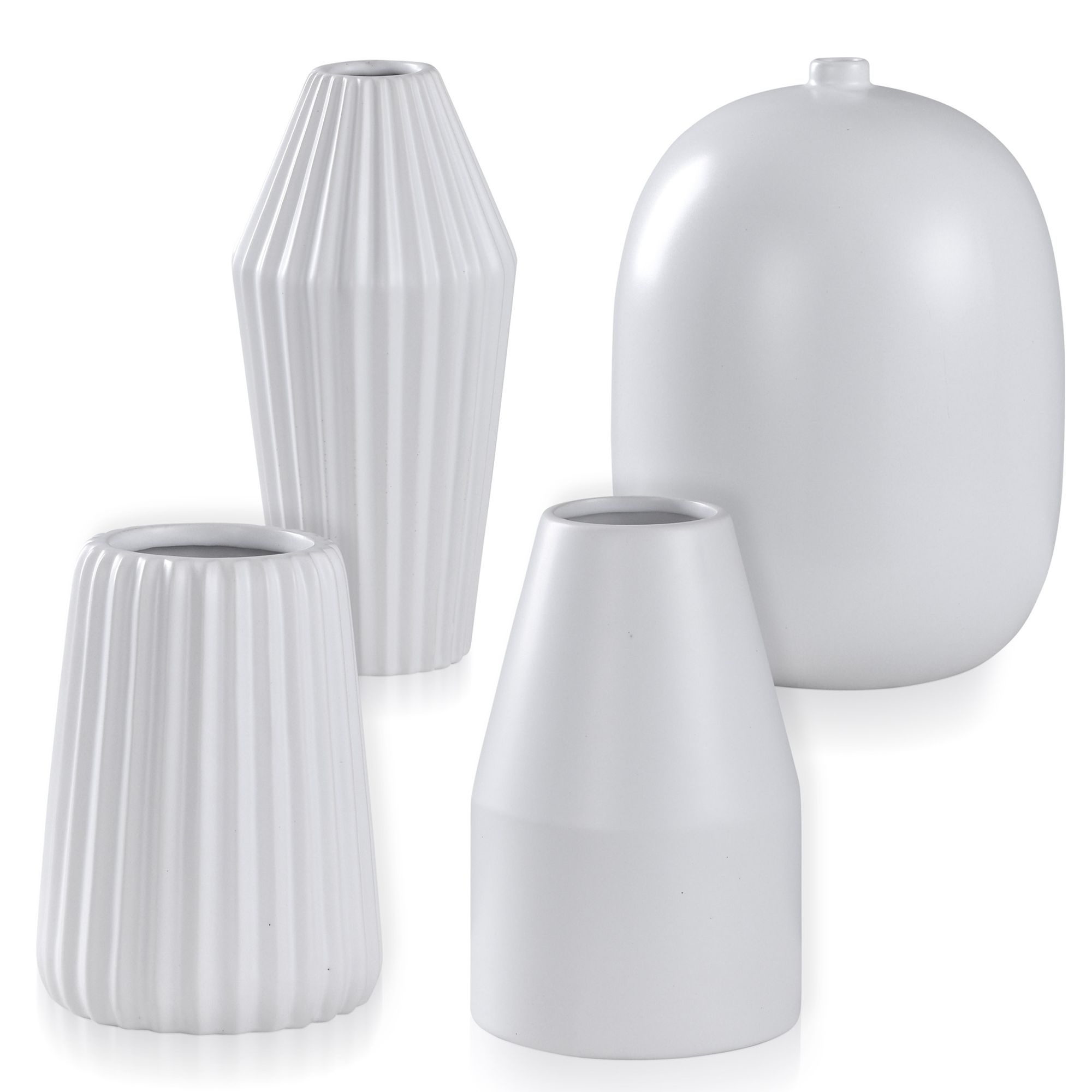 Image 2 Dann Foley Satin White Ceramic Vases Set of 4 more views