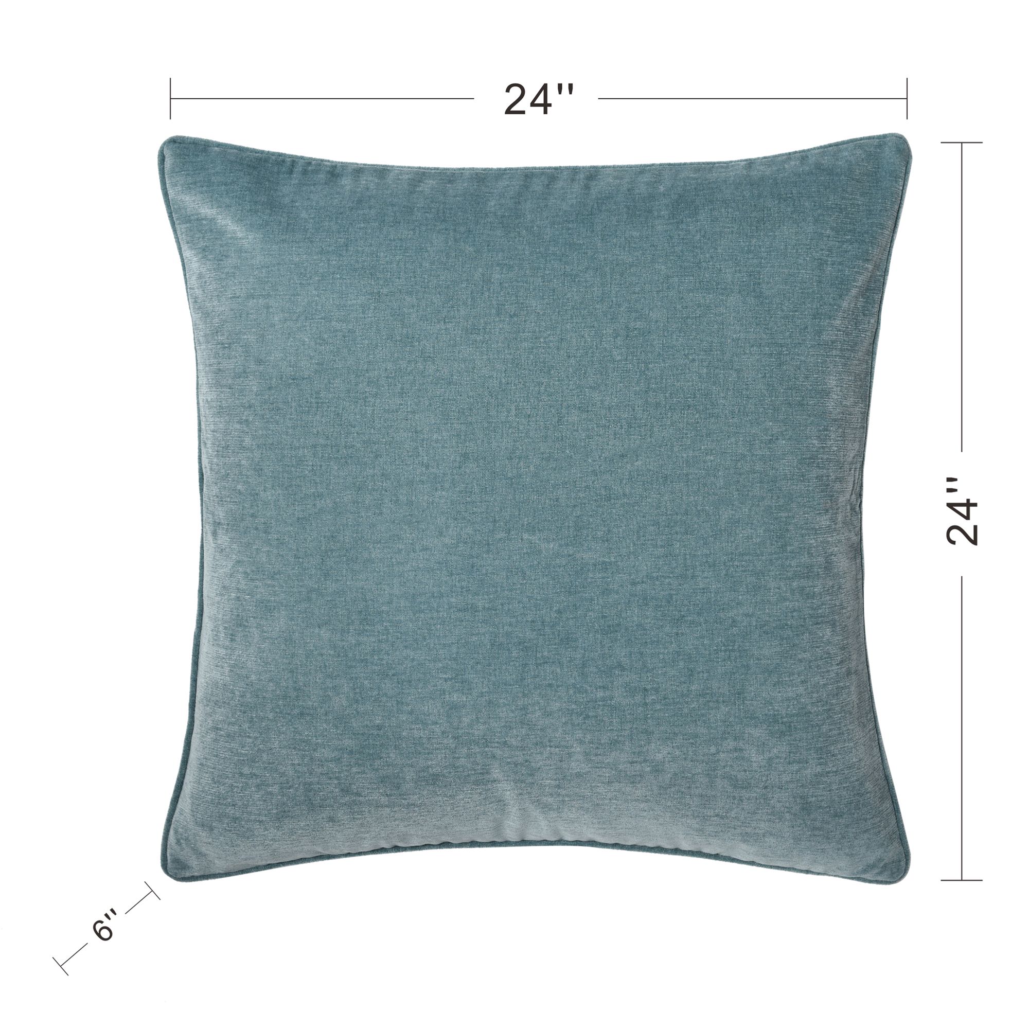 Image 6 Dann Foley Sincere 24" x 24" Ocean Blue Chenille Pillow more views