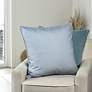 5_Dann Foley Sincere 24" x 24" Pale Blue Chenille Pillow more views