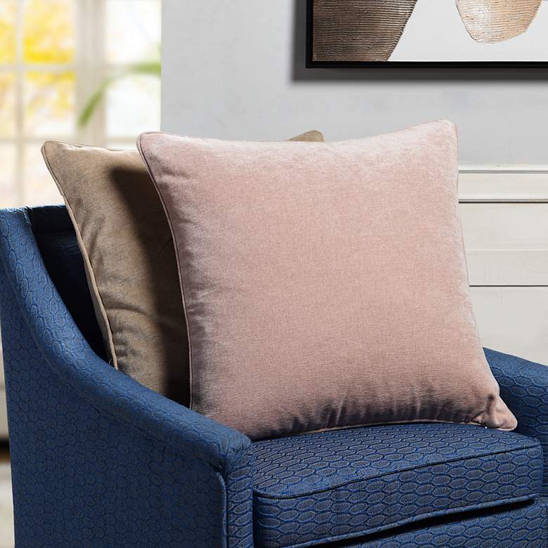 Image 5 Dann Foley Sincere 24" x 24" Pale Pink Chenille Pillow more views
